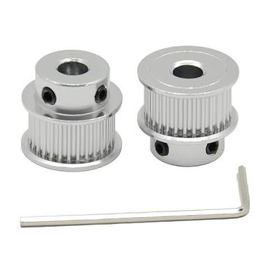 2PCs Aluminum 2GT Timing Pulley 30 Teeth Bore 6.35mm for 3D Printer 10mm Width 2GT Timing Belt