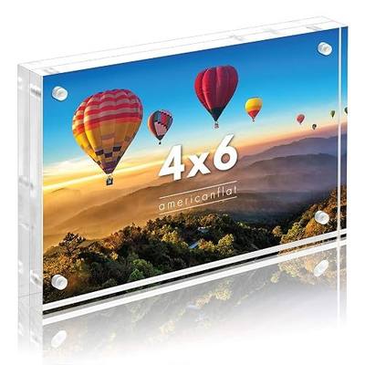 Americanflat 4x6 Acrylic Picture Frame - Double Sided Frames with Magnetic Corners - Transparent Acrylic Frames for Desk or Tabletop Display - 4x6 Picture Frame with Microfiber Cloth Included