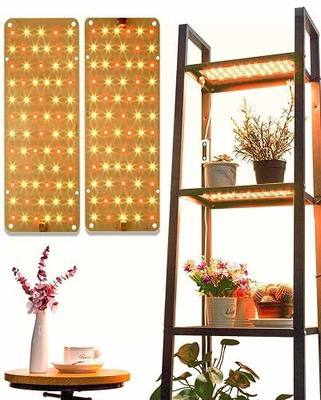 20W Ultra-Thin Panel Grow Lights for Indoor Plants, 132 LEDs High PPFD Full Spectrum, 6/12/16H Timer and Auto on/Off, Suitable All for Indoor Growing, Warm White