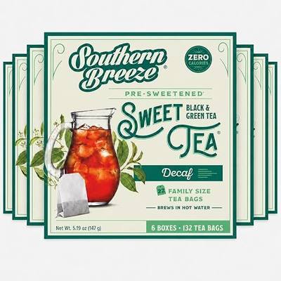 Southern Breeze Hot Brew Sweet Tea Decaf Iced Tea with Black Tea and Zero Carbs Zero Sugar, 22 Family Size Tea Bags, Pack of 6 | Southern-style sweet tea brewed by the pitcher — zero sugar, zero carbs, hot brew ready. Perfect for family and everyday.