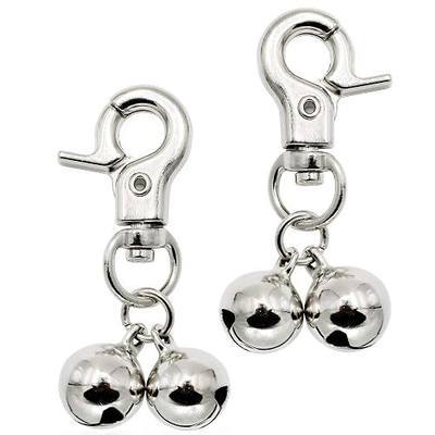 Bells for Dog Collars - 2 Pack Stainless Steel Bell Necklace for Dogs & Cat - Pet Pendant Accessories Training Collar Charm with Heavy Duty Snap Clips, Silver Christmas Gift