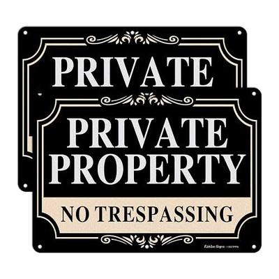 2 Pack No Trespassing Signs Private Property,10x7 Inch Rust Free Aluminum Metal Sign,Reflective,Fade Resistant,UV Protected,Weatherproof Up to 7 Years Indoor/Outdoor Use