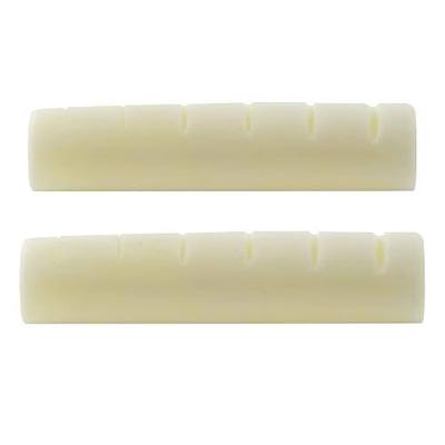 Musiclily Pro 43.99mm Slotted Guitar Bone Nut for 6 String Epiphone Les Paul Pre-2014 Electric/Acoustic Guitar, Ivory (Set of 2) | Pre-slotted, flat bottom, for Epiphone pre-2014 electric and acoustic guitar
