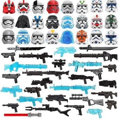 EPAZISOH Military Minifigures Weapon Armor Kit for Star War Army Weapons and Accessories Set Compatile with Major Building Block Brand - 52pcs