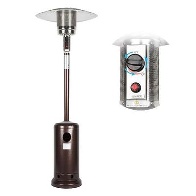 Outdoor Mushroom Heater Patio Propane 48,000 BTU for Outdoor Heating Deck Heater with Umbrella Dome and Wheeled Floor-standing Rust Free for Patio Porch and Backyards