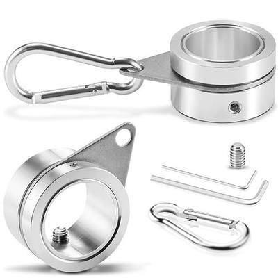 BONWIN 1" Flag Pole Rings, 2 Pcs Anti Wrap Flag Pole Clips Swivels, 360° Rotating Flagpole Flag Mounting Rings, Aluminum Alloy Spinning Flag Pole Kit Parts for 0.75-1.02" Diameter (1 Inch, Silver)