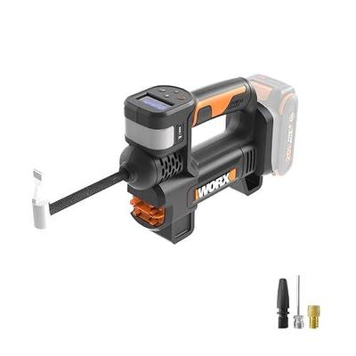 WORX WX092L.9 Tire Inflator Portable Air Compressor, Cordless, 20V | 150 PSI, For Car Tires, Motorcycle & Balls, Digital Pressure Gauge, Auto Shut-Off, Tool Only
