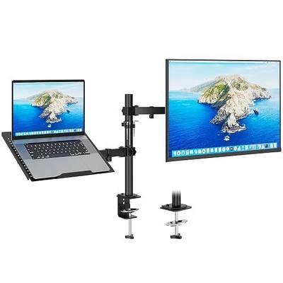 Redbat Monitor and Laptop Mount Stand, Fully Adjustable Monitor Arm with Vented Tray for 13" to 32" LCD Screens and Notebook up to 16", Holds up to 22lbs, VESA Compatible, Dual Mounting Options | Fully Adjustable Monitor Arm with Vented Tray for LCD Screens and Notebook up to 16", Dual Mounting Opti