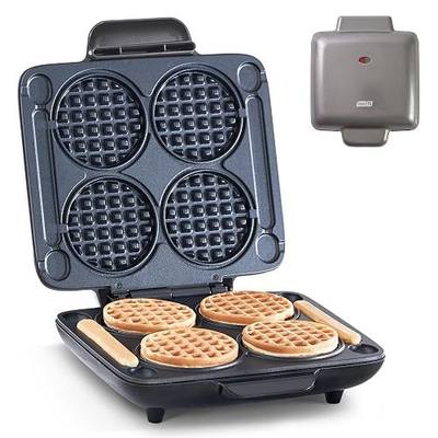 Dash Multi Mini Waffle Maker, Makes 4 Waffles at Once, Graphite | Small Waffle Iron for Families, Kids Breakfast Sandwiches, Waffle Sticks, Chaffles & Hash Browns, Nonstick