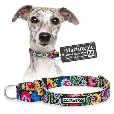 Lucky Love Dog Martingale Dog Collar - Adjustable, No-Slip, Durable, & Soft Webbing Collar for Male and Female Dogs Ideal for Training & Walking - Blackbird, Medium