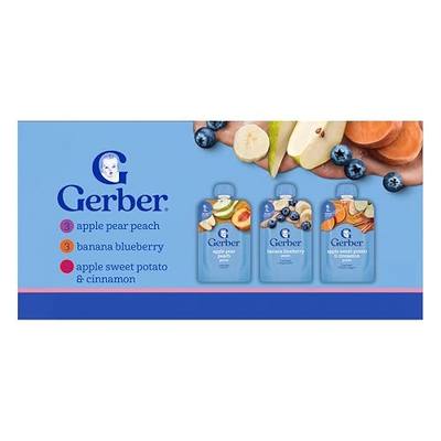 Gerber Toddler Fruit and Veggie Favorites Pouches, 3.5 Oz, 9 Pack