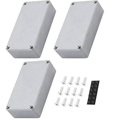 DaierTek 3pcs 125B / 1590N1 Aluminum Guitar Effect Pedal Enclosure Metal Stomp Box Enclosure Unfinished 122x66x39.5mm with Rubber Feet