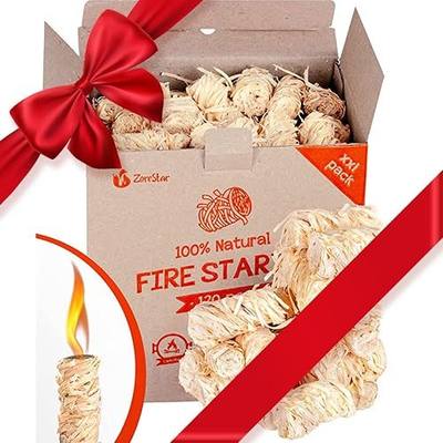 Fire Starters XXL 120 pcs - Firelighters for Indoor and Outdoor Use, Compatible with Solo Stove, Green Egg and Other firepits and BBQs - Box of 100% Waterproof Firestarters