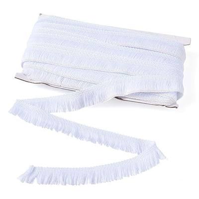KISSITTY 27 Yards Fringe Trim Tassel 1 Inch Polyester Fibre Lace Ribbon Trim for Sewing Clotheing Home Decors, White