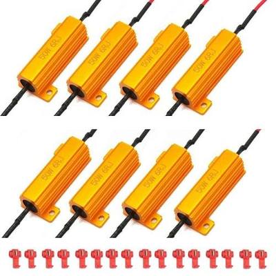 8pcs50W 6ohm Load Resistor-Fix LED Bulb Fast Hyper Flash Turn Signal Blink Error Code, Amber