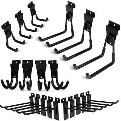 FELLER Slatwall Hooks Heavy Duty - Premium 20 Pack for Proslat & Slatwall Accessories - Durable Double & Single Slat Wall Hooks with 4X Toughness and Rubber Grip