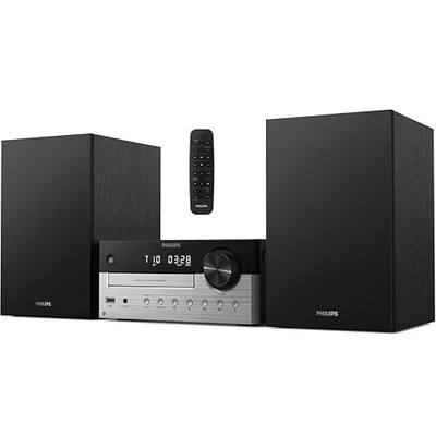 Philips Bluetooth Stereo System for Home with CD Player, Bluetooth 5.4 & Auracast, Upgraded 80W Stereo Sound, MP3, USB, Audio in, FM Radio, Bass Reflex Speaker, Remote Control Included