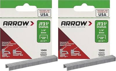 Arrow Fastener 214-2 Genuine JT21 1/4-Inch Staples, 1,000-Staples - 2 Pack