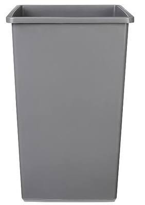 Amazon Basics Square Waste Container, Open Top, Space Saving, 25 Gallons, Grey, Pack of 2