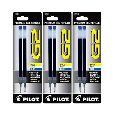 Pilot G2 Gel Ink Pen Refills, Bold Point, 1.0mm, Blue Ink, 6 Refills