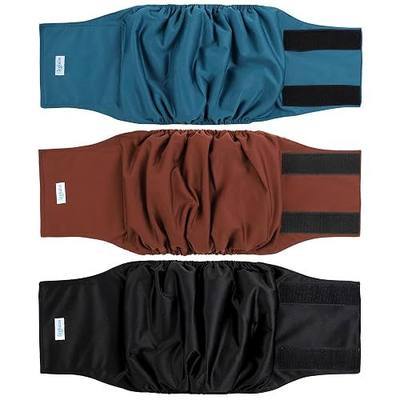 Leekalos Male Dog Diapers (3 Pack), High Absorbing Dog Belly Bands for Male Dogs, Washable Reusable Dog Male Wraps (Black, Blue, Coffee, X-Large)