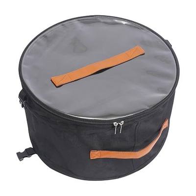 17 inch Premium Hat Pop up Storage Bag With Lid,Foldable Round Hat Storage Box Large Family Travel Storage Box Black