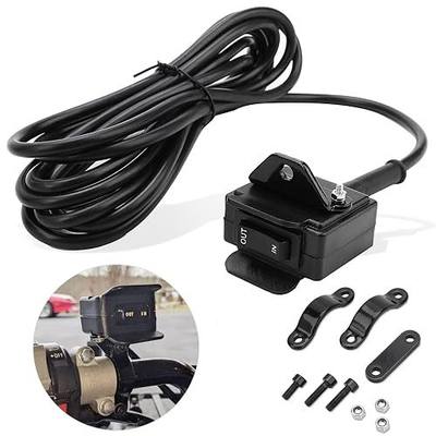 12V Winch Switch with Mounting Bracket for ATV UTV Polaris Sportsman RZR | Waterproof Steel, Powder Coated, 1500-6000lb, Bullet Connectors, Thumb Control, For Warn Badlands Arctic Cat KFI Master Lock