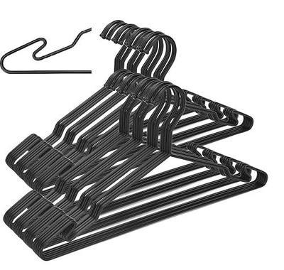 Black Metal Hangers, Heavy Duty Clothes Hangers with Non-Slip Grooves, Slim Space Saving Coat Hangers - 40 Pack Black