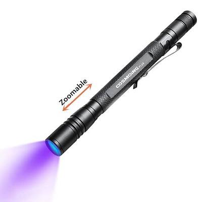 395nm Zoomable UV Blacklight Flashlight | Ultraviolet Pen Flashlight,IP54 Waterproof,Pet Urine Detector,Dog Stains,Bed Bug,Night Fishing,Travel