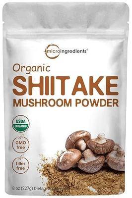 Micro Ingredients Organic Shiitake Mushroom Powder, 8 oz | Culinary Superfood | Supports Gut & Immune Health | Great for Cooking, Soups & Sauces | Non-GMO, Vegan Friendly