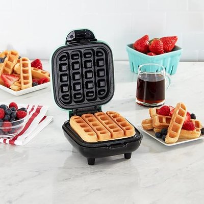 DASH Mini Waffle Stick Maker 4 inch, Aqua