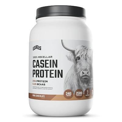 Levels 100% Micellar Casein Protein, Hormone Free, Chocolate, 2LB | 24G of Protein, 5.2G BCAAs, Hormone Free Dairy, No Added Sugar, No Fillers, Clean Ingredients, Complete Protein