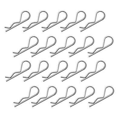 20Pcs Cotter Pins R Clips Hardware Pins, Heavy Duty Zinc Plated Cotter Pin Hairpin Assortment Kit for Use On Hitch Pin Lock Systems, Trailer Hitch, Lawn Mowers, Trucks - M2.5 X 55mm