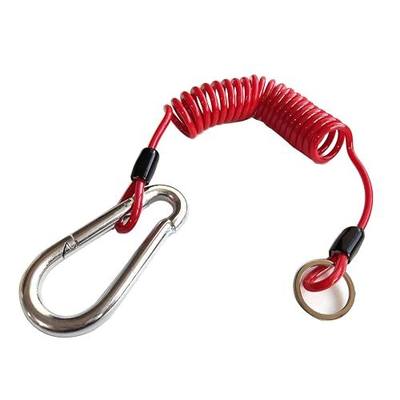 DPEI XUAN Breakaway Cable, Trailer Brake Cable, RV Accessories, Stainless Steel Spring Coiled Wire, Heavy Duty RV Essentials Extend to 6ft Coiled Safety Cables Strap for RV, Camper, Trailer
