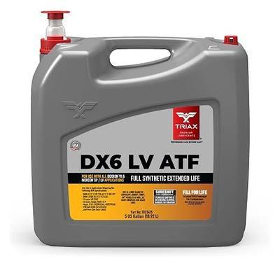 TRIAX DX6 LV ATF - Compatible with Dexron VI and Mercon SP/LV Applications - Full Synthetic, OEM Grade, Low Viscosity, Fill for Life Automatic Transmission Fluid (5 Gallon)