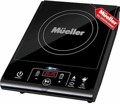 Mueller RapidTherm Portable Induction Cooktop,1800W Single Burner Hot Plate with 8 Power Levels, 8 Temperature Settings, 4 Presets, 4-Hour Timer, Auto Shut-Off & Child Lock for RV, Dorm, Small Kitchen