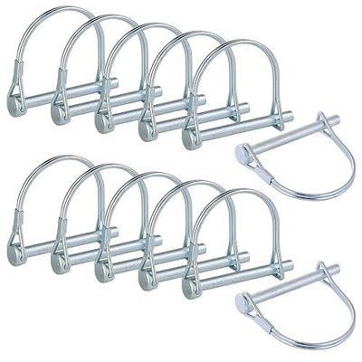 12-Count 1/4 Inch Heavy Duty Zinc-Plated Carbon Steel Spring Locking Pins for Farm Trailers Lawn Garden