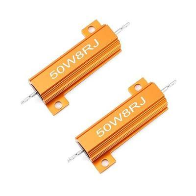 Chanzon 2pcs Wirewound Aluminum Shell Resistor 8 Ω ohm 50W ±5% Tolerance 8R Rohs Certified
