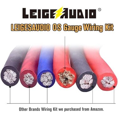 0 Gauge Amp Wiring Kit Complete 0 AWG Amplifier Installation Wiring Kit - Car Subwoofer Wiring Kit Helps You Make Connections and Brings Power to Your Radio, Subwoofer and Speakers