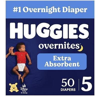 Huggies Overnites Size 5 Overnight Diapers (27+ lbs), 50 Ct, Packaging May Vary