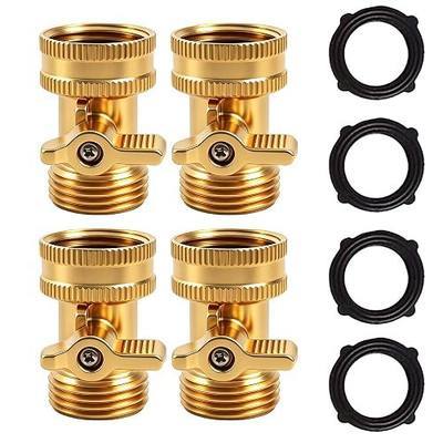Xiny Tool Brass Garden Hose Shut Off Valve, 4 Pack Heavy Duty 3/4 Inch Solid Brass Garden Hose Shut Off Valve with 4 Extra Rubber Washers