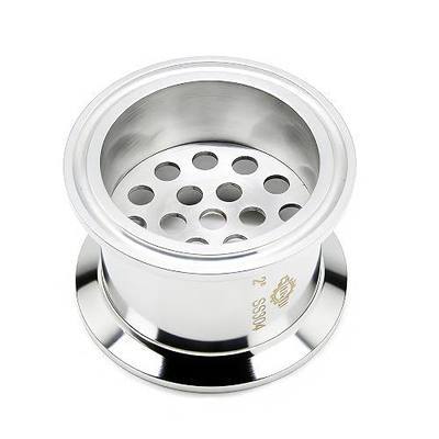 QiiMii 2 Inch Tri Clamp Filter Plate - High Pressure Sanitary Fitting with 6mm Holes, 304 Stainless Steel