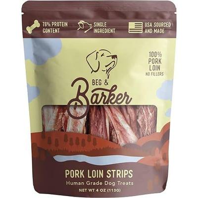Beg & Barker Pork Jerky Dog Training Treats, Grain Free (4oz, 1-Pack)