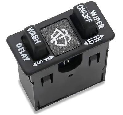 Rain King IWPSFL001 Freightliner Wiper Control Switch, Black, Push Button, 3 Positions, Manual Operation