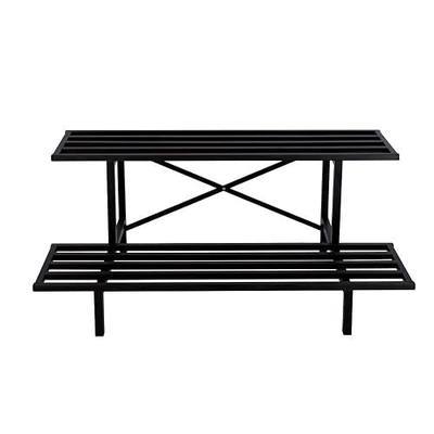 Zhongma 2 Tier Sturdy Metal Plant Stand Heavy Duty Plant Holder for Home Indoor and Outdoor,L45.67 x W17.5 x H14 inch, 440 LBS Capacity & Heavy Duty Construction …
