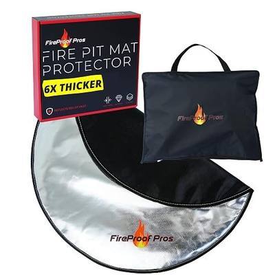 Fireproof Pros 36" Fire Pit Protector for Deck or Patio, Thick Heat Resistant Deflector, Triple Layer BBQ Mat