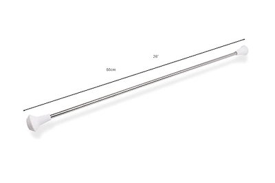 26-inch Twirling and Marching Baton - Standard Stainless Steel Mini Shaft Rod with Rubberized Tips - Complete with 1 Dance Ribbon Streamer (26 in)