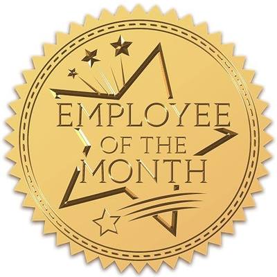 CRASPIRE Employee of The Month Certificate Seals Gold Awards Stickers Embossed Self Adhesive Foil 100pcs 2" Medal Decoration Labels for Office Official Envelopes Corporation