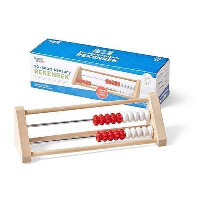 hand2mind 20-Bead Wooden Sensory Rekenrek, Number Rack, Abacus for Kids Math, Counting Beads, Math Counters for Kids, Educational Toys for Elementary Kids, Math Manipulatives (Set of 1)