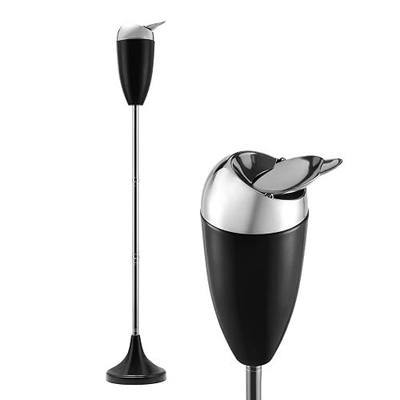 Anfrere Adjustable Ashtray with Lid, Smokeless Windproof Tall Stand Holder for Home Patio, Black Outdoor Cigarette Ash Tray Receptacle in 20", 27.5", 35" Heights